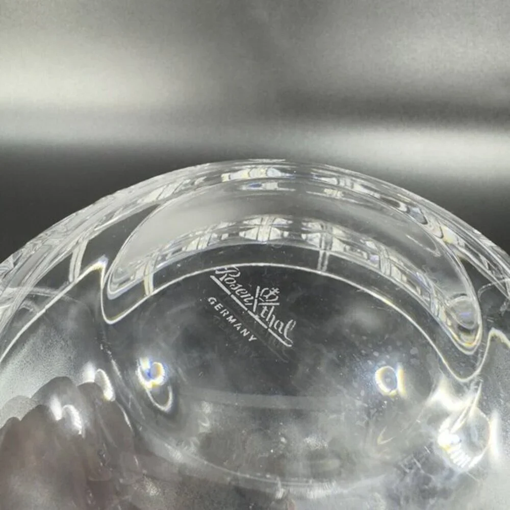 Rosenthal Clear Crystal Glass Domus‎ Pattern Large Round Heavy Made In Germany